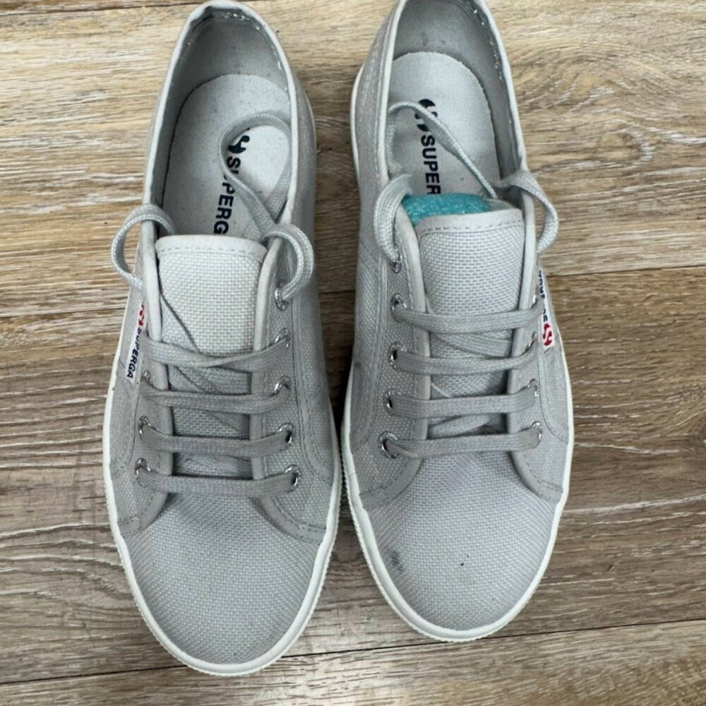 Superga Unisex 2750 COTU Gray Classic Platform Sneaker EU 37.5 - Picture 2 of 8